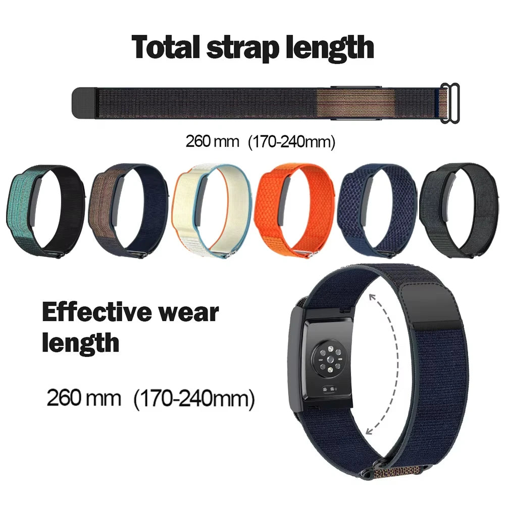 Google fitbit air Nylon loop Band for Amazfit Helio Strap Original Nylon Wristband Sport Adjustable Band for Amazfit Helio smartwatch band