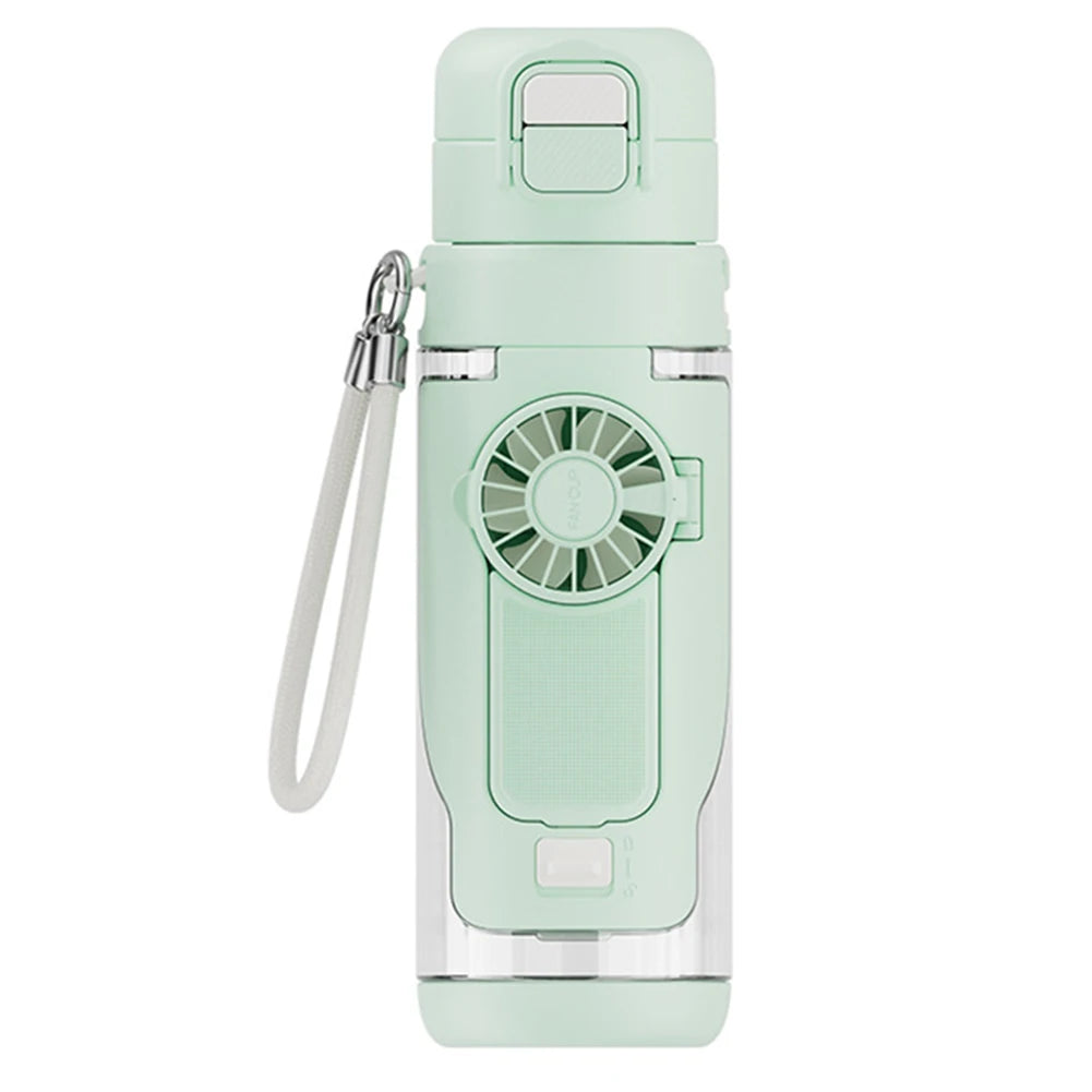 Fan Water Bottle For School Students Portable Cooling Fan Sports Bottle Powerful Usb Rechargeable Outdoor Sports Hiking Cycling