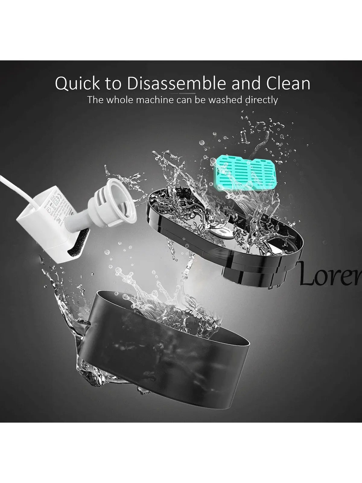 Cat Water Fountain 2.2L Automatic Drinking Fountain for Cats, Ultra Silent Pump with Activated Carbon Filter, Pet Water Fountain for Fresh Clean Wa