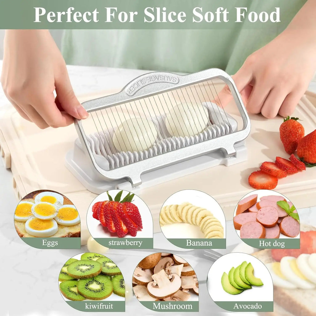 Big Egg Slicer, 2-3 Eggs at Once, Aluminum & Stainless Steel, Dishwasher Safe