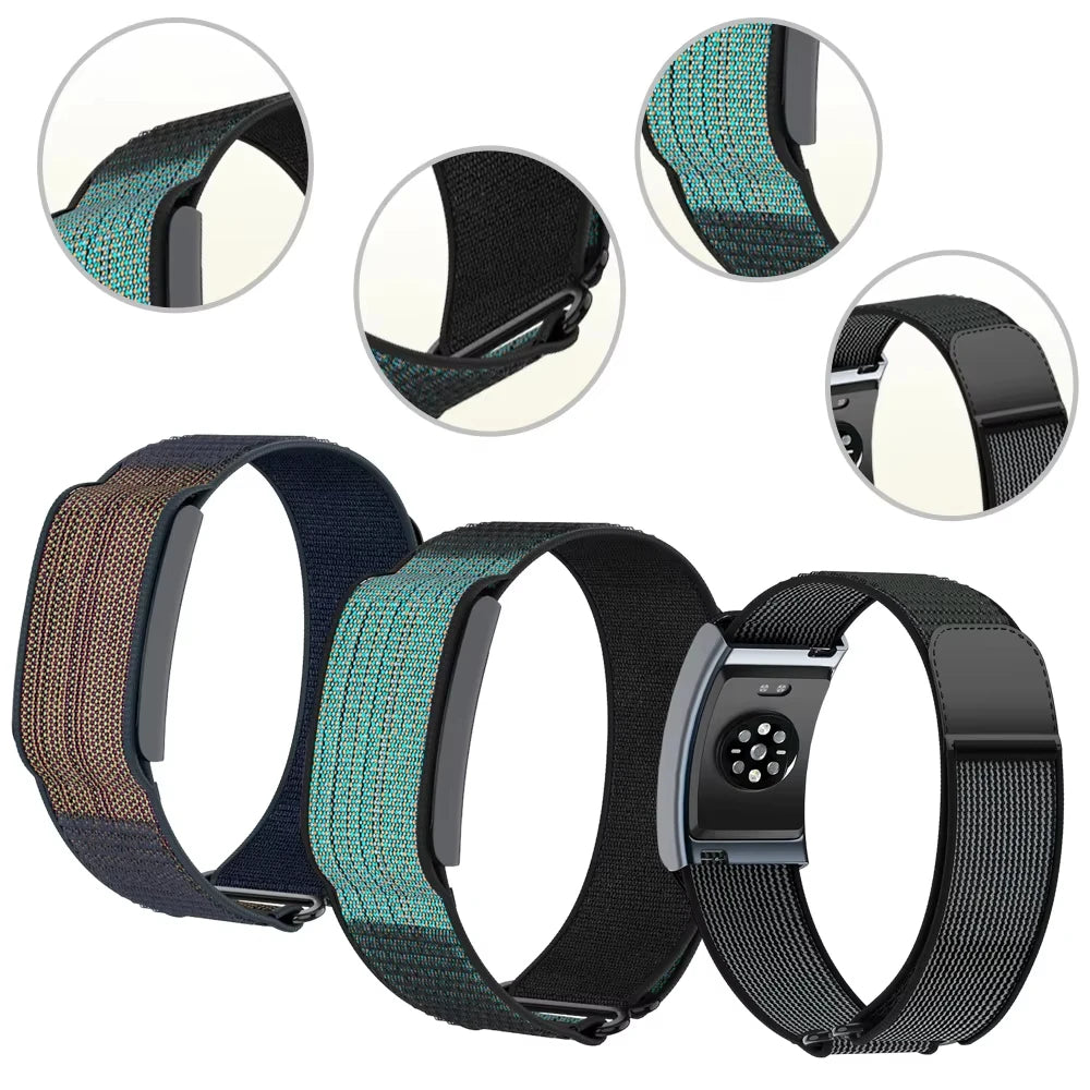 Google fitbit air Nylon loop Band for Amazfit Helio Strap Original Nylon Wristband Sport Adjustable Band for Amazfit Helio smartwatch band