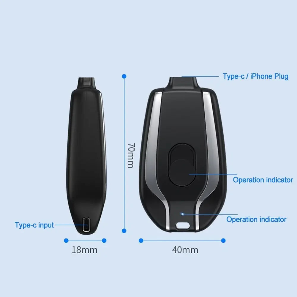 Black electronic device with measurements and labels on a light blue background