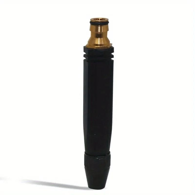 Black and gold spray nozzle on a white background