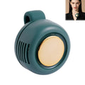 Green and beige circular device on a white background