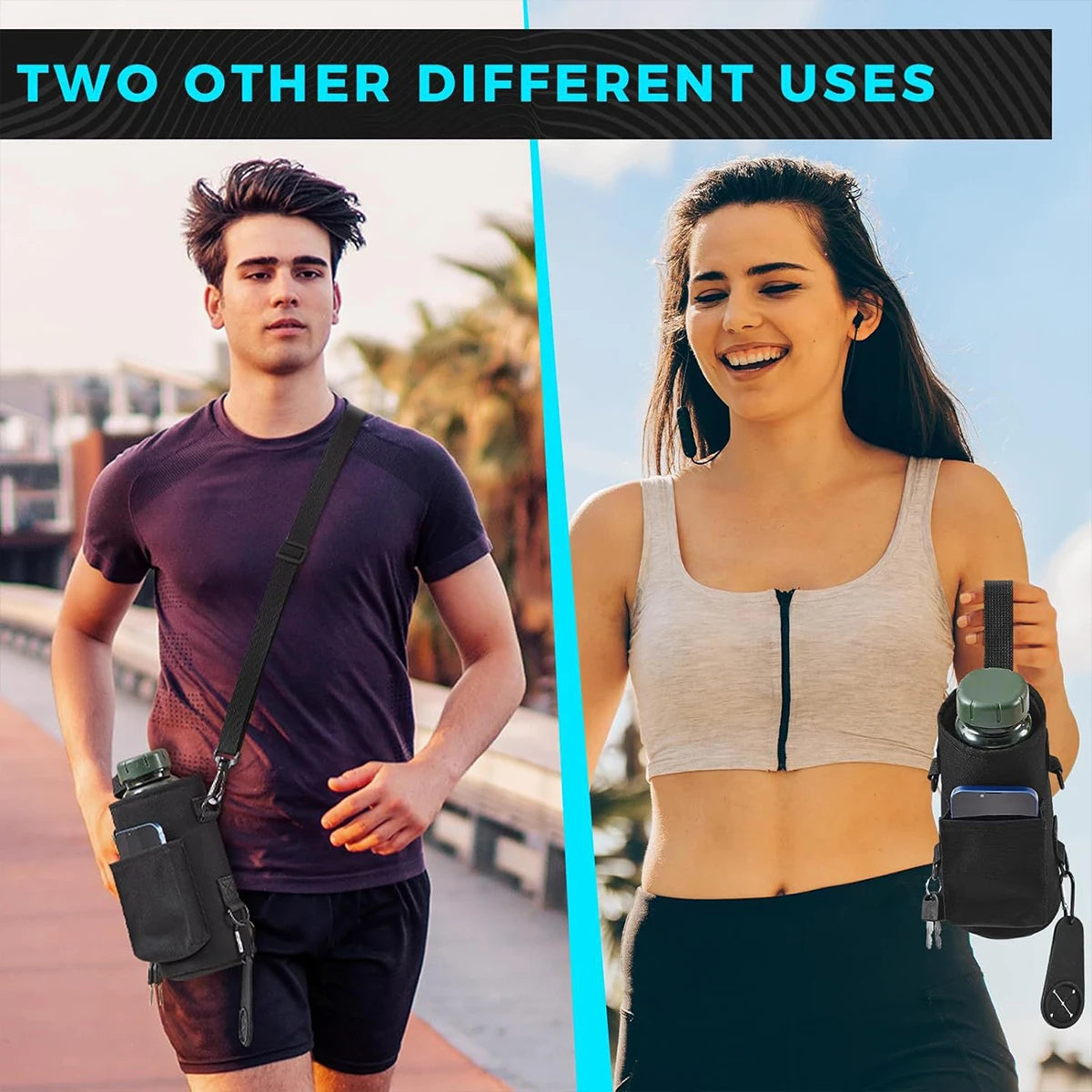 Magnetic Gym Water Bottle Bag Non Slip Magnetic Gym Sling Bag Portable Magnetic Water Bottle Carrier Holder for Gym Accessories