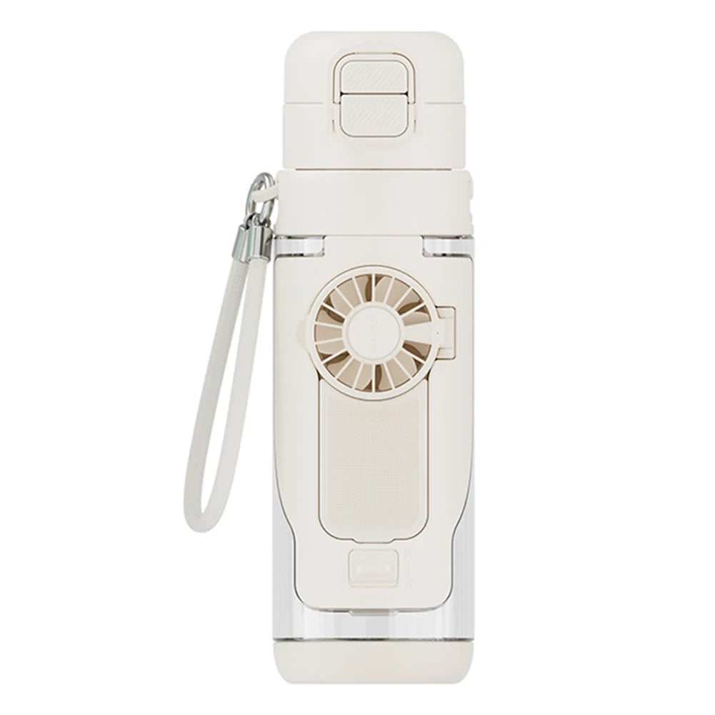 Fan Water Bottle For School Students Portable Cooling Fan Sports Bottle Powerful Usb Rechargeable Outdoor Sports Hiking Cycling