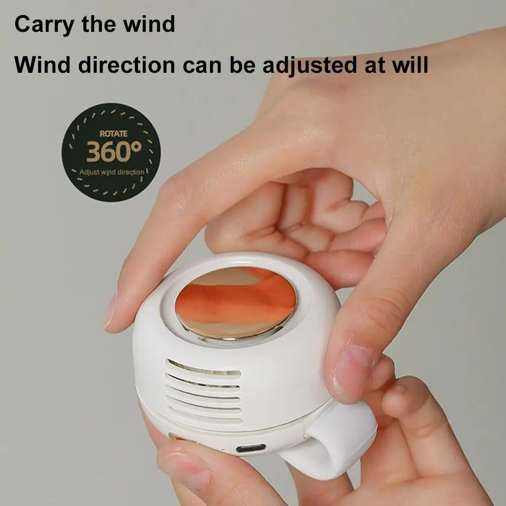 Summer Cooling Fan Clip Portable Buckle Small Fan Mini Waist Hanging Handheld Silent Bladeless Clip Fan New Type ﻿Strong Wind
