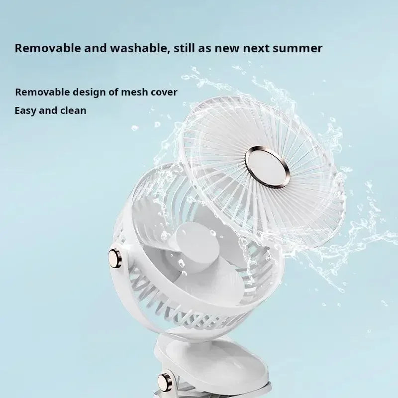 Dorm Room Cooling Setup | USB Rechargeable Clip-On Fan with LED Light