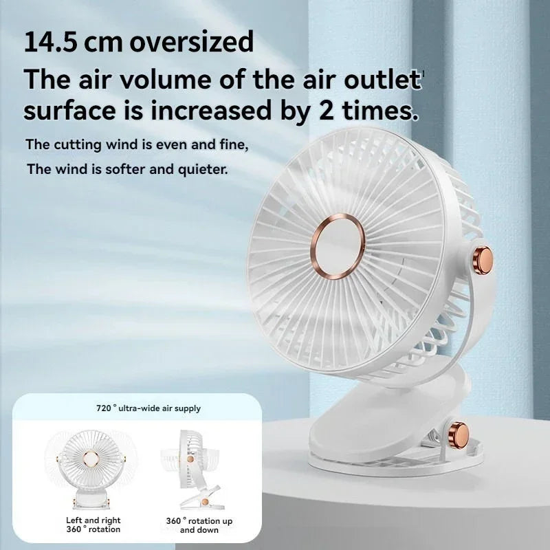 Dorm Room Cooling Setup | USB Rechargeable Clip-On Fan with LED Light